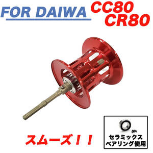 YU301赤　ダイワ DAIWA CC80 / CR80　ベイトリール 替えスプール 浅溝スプール シャロースプール ベイトフィネススプール