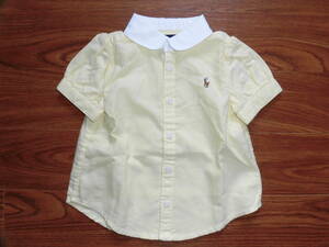  Ralph Lauren * white collar yellow color. short sleeves shirt, blouse *12 months 80 rank 