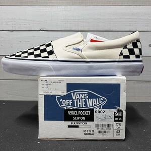 送料無料 27.5cm VANS SLIP ON BEAMS SSZ V98CL POCKET CHECKERBOAD バンズ ヴァンズ ビームス エスエスゼット スリッポン スケボー