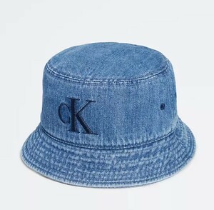 直営　日本未発売　Calvin Klein Washed Denim Embroidered Logo　バケットハット　本物をお届けします！希少！