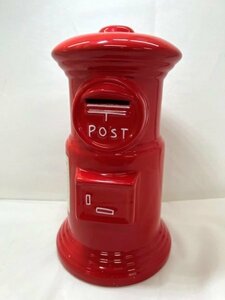 [ Kikusui -8762]* Manufacturers unknown large size post type savings box * retro | mail post * used * used *KT