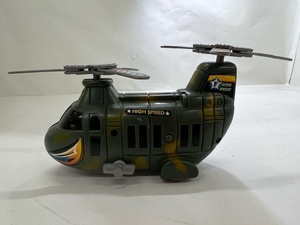 【菊水-8658】おもちゃのヘリコプター ぜんまい仕掛け ミリタリー/玩具/(S)