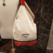 美品　HERMES　エルメス　キャバリエ　ワンショルダーバッグ　トワルシェブロン xロカバール柄ナイロンキャンバス　マットシルバー金具_画像8