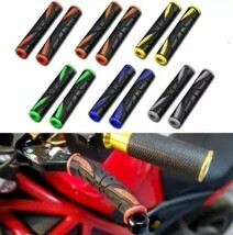 在庫色要確認 レバーグリップ 色変更可 取付簡単 汎用 ユニバーサル バイク オートバイ スクーター 現在在庫色 赤 緑 青 黄 グレー ３_画像1