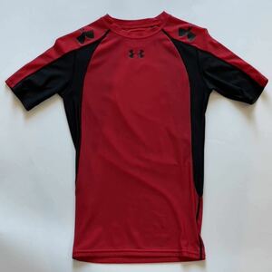 UNDER ARMOUR アンダーアーマー 半袖シャツ ヒートギア レア 希少 陸トレ サイズ sm 赤 黒