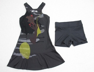 adidas テニス ワンピース タイツ セット グレー ブラック L アディダス テベ・マググ コラボ ニューヨーク Y-ドレス HG3159