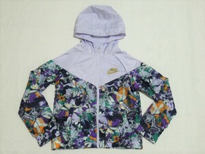 NIKE girls Wind breaker floral print purple 160 Nike printed jacket Parker nylon floral DC7095-572