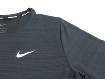 NIKE DRI-FIT ランニング Tシャツ 黒 グリーン M ナイキ ランニングウェア Tシャツ 半袖 メンズ マイラー ドライフィット DZ4659-010_画像3