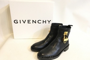 二子玉)GIVENCHY ジバンシィ ロックアンクルブーツ Lock ankle boots ショート ブラック 定価214,500円 レディース 36 23cm 美品