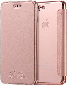 iPhone SE 2022 第3/2世代 iPhone8/7 ケース 手帳型 クリア 高級なPUレザー カード収納 財布型 カバー 軽量 アイフォン7/8 用 手帳カバー