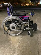 I6377カワムラ　KAWAMURA 自走式 アルミ製 電動車椅子　車いす BM22-40SB_画像2