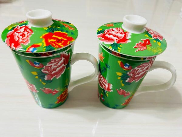 新品^_^ レア　カルディ限定　台湾　茶こし付きマグカップ セット