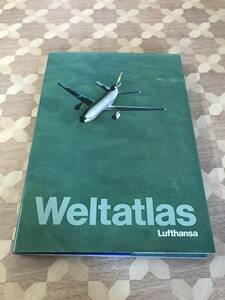 中古本 ドイツ語書籍　ルフトハンザ航空　世界地図帳 2310m64　