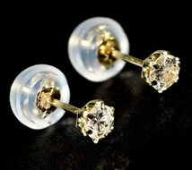 【華】品質保証 高純度 0.2ct ダイヤモンド ピアス【限定入荷商品】(K18 YG 刻印有 Dia21 3322_画像1