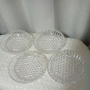 HOYAクリスタルガラス皿４枚セット 昭和レトロ