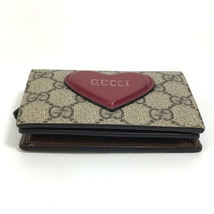 GUCCI グッチ 648848 GG ハートモチーフ 2つ折り財布 GGスプリームキャンバス ベージュ×レッド レディース【中古】_画像4