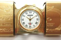 ★置き型時計★【ZIPPO CLOCK】 Zippo TIME TANK POCKET CLOCK アラーム付 箱付 ★電池交換済★稼働品★中古品_画像3