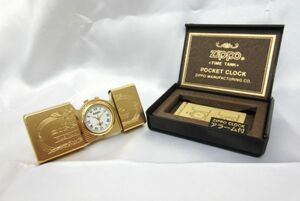 ★置き型時計★【ZIPPO CLOCK】 Zippo TIME TANK POCKET CLOCK アラーム付 箱付 ★電池交換済★稼働品★中古品