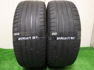 2725【中古タイヤ】 ミシュラン パイロットスポーツ4 205/45R17 88Y 2本 引き取り取り付け 持ち込みタイヤ交換茨城 中古タイヤ茨城