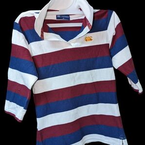 【カンタベリー】 レディース CANTERBURY ラガーシャツ ポロシャツ ボーダー柄 Mサイズ 7分袖