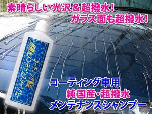 送料無料 ◆撥水 カーシャンプー 超光沢＆超撥水 洗車 と同時にボディもガラス面も超撥水！ガラスコーティング メンテナンス剤 車 ONE-ZERO