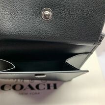 COACH 新品箱付き　コイン ウォレット シグネチャー キャンバス F75006 チャコール/ブラック/未使用品/アウトレット　翌日発送_画像7