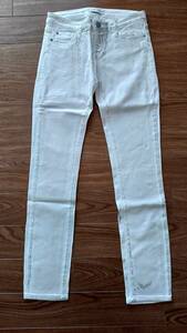 u90 new goods unused 21000 jpy paris departure EACH×OTHERi- Cheer The - skinny denim pants white white Denim white pants print Denim 