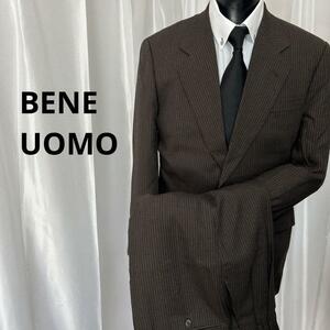 BENE UOMOスーツ ブラウン&グレー M(W76) 背抜き140