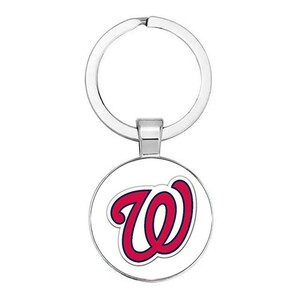 新品　MLB　ワシントン・ナショナルズ　野球　キーホルダー　キーリング　Washington Nationals　LAA　ホワイト　ロゴ　金属製
