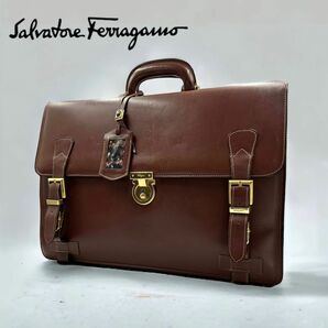 最高傑作 定価:30万円 Salvatore Ferragamo サルヴァトーレ フェラガモ ブリーフケース ビジネスバッグ 
