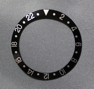 社外品 ロレックス オイスター　ＧＭＴ 16700　16710用 黒ベゼル 黒に銀文字 ベゼルディスク新品 　社外品