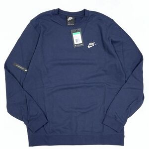 XLサイズ NIKE ナイキ CLUB FRENCH TERRY CREW クラブ フレンチテリー クルーネック スウェット トレーナー / 804343-451 / NAVY ネイビー