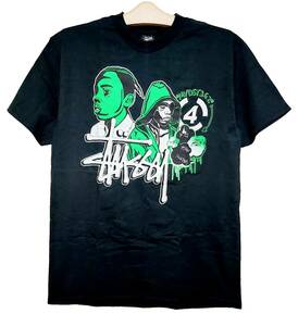 超激レア希少！新品タグ付き！STUSSY ステューシー×MADSTEEZ/マークポールデレン コラボ限定 半袖Tシャツ M ブラック/デッドストック