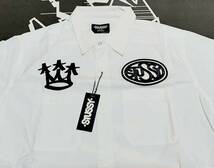 超激レア！新品タグ付き！STUSSY ステューシー×ERICHAZE エリックヘイズ/コラボ限定 半袖シャツ Sホワイト 希少！入手困難デッドストック_画像2