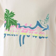 【グッチ】Gucci　HAWAII ラメ プリント コットン Tシャツ トップス 580762 ホワイト XS 【中古】【正規品保証】177682_画像6