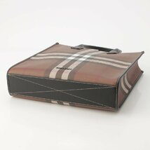 【バーバリー】Burberry　スリム ヴァーティカル デニー 2WAY トートバッグ 8064445 ブラウン 未使用【中古】【正規品保証】179957_画像5