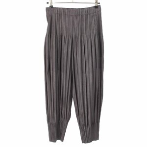 【プリーツプリーズ イッセイミヤケ】PLEATS PLEASE ISSEY 　サルエル フラッフィー ベーシック パンツ PP55-JF402 グレー 2 188155