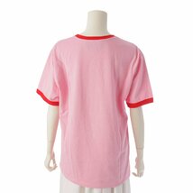 【グッチ】Gucci　アディダス コラボ 22SS LOGO PRINTED TEE ロゴ コットン Tシャツ 702612 ピンク S 【中古】190358_画像4