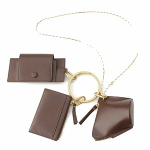 [ other ] OSOIosoi leather bangle ring bag multi case pouch Brown [ used ]186031