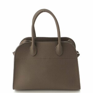 [ The low ]THE ROW soft Margaux 10 leather 2WAY handbag W1190 L133 Elephant gray [ used ]189956