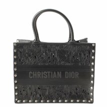 【ディオール】DIOR　カービングレザー ツーリング ブックトート ハンドバッグ ブラック 【中古】191205_画像1