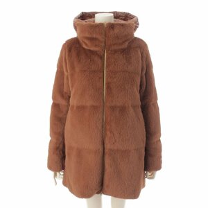 [ hell no]Herno 22AW eko fur Zip up hood down coat PI001506D Brown 38 unused [ used ]192361