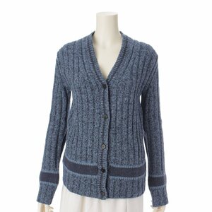 [ Christian Dior ]Christian Dior cashmere . cable knitted cardigan back Logo 054G07AM303 blue 38 [ used ]191739