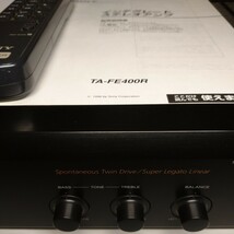 【美品】SONY プリメインアンプ　TA-FE400R（リモコン・取扱説明書・元箱完備）_画像2