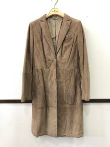 ブルネロクチネリ レザー コート M BRUNELLO CUCINELLI ロング キャメル