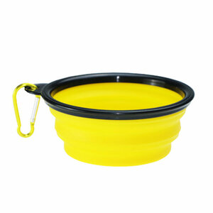  folding type silicon pet bowl kalabina attaching light weight pet tableware bait inserting pet waterer 20oz capacity 650mL carrying convenience GWPETBW23OZ