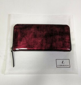 10245 　土屋鞄シリーズ3　エナメル 長財布　美品　ワインレッド　