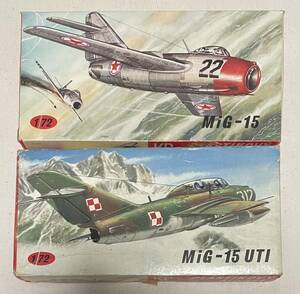 送料350円〜 現状 デカール欠品あり 未組立品 KP 1/72 ミグ MiG-15 ファゴット / MiG-15UTI ソビエト空軍 2機セット