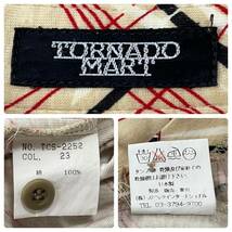 ☆送料無料☆ TORNADO MART トルネードマート 古着 半袖 ストレッチ素材 チェック ボックス シャツ 日本製 メンズ ベージュ トップス 中古_画像8