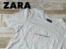 ☆送料無料☆ ZARA ザラ 古着 半袖 Tシャツ メンズ S ホワイト トップス 中古 即決_画像1